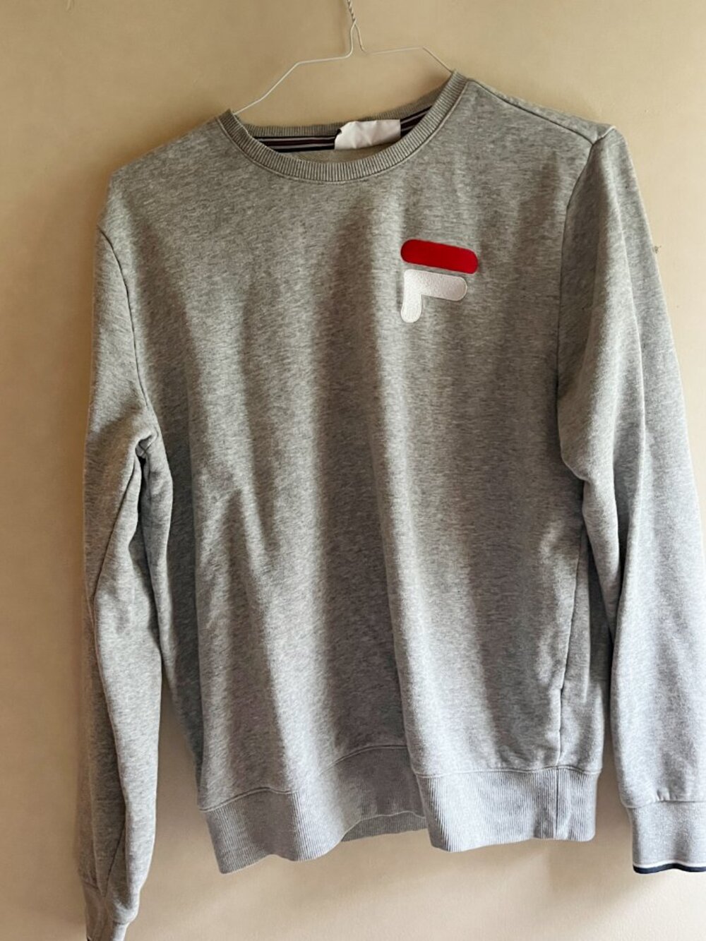 Fila logo grey sweatshirt lounge athletic gym casual streetwear blokecore casual - Picture 1 of 15